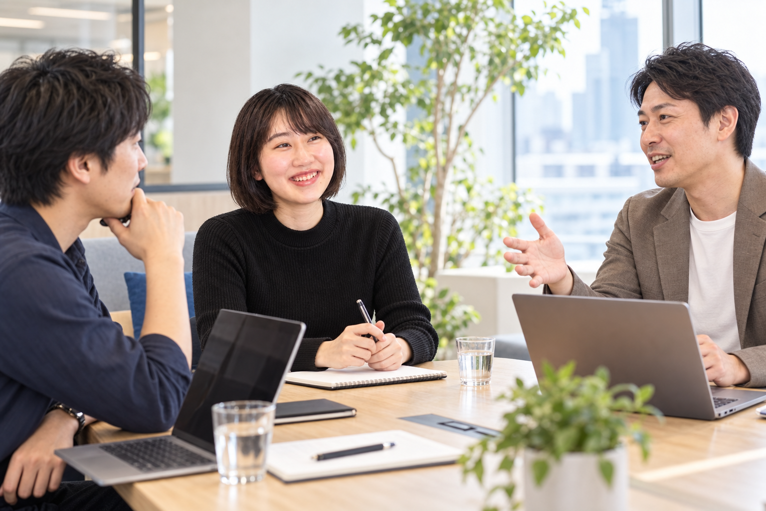 Jマッチエンジンの営業商談を社内で振り返る生成イメージ